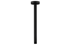 ENOUGHMEN Enoughtmen Ceiling Mount Shower Arm with Flange for Rain Shower Head,Stainless Steel Straight Arm for Fixed Shower Head,12 Inch Matte Black