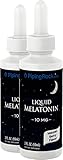 Piping Rock Liquid Melatonin 10 mg 2 Dropper Bottles x 2 fl oz (59 mL)