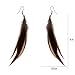 Lureme Bohemian Style Brown Feathers Dangle Earrings (02004756) (Brown)