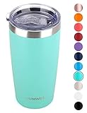 SUNWILL 20oz Tumbler with Lid, Stainless Steel Vacuum Insulated Double Wall Travel Tumbler, Durable Insulated Coffee Mug, Powder Coated Teal, Thermal Cup with Splash Proof Sliding Lid