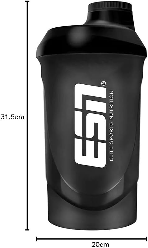 Bouteille Shaker Noir Transparent 600 ml