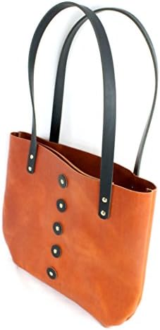Vegetable tanned leather flat shopper tote