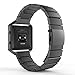 MoKo Fitbit Blaze Band , Stainless Steel Metal Replacement Link Bracelet with Double Button Folding Clasp for Fitbit Blaze Smart Fitness Watch, Frame NOT Included - BLACK