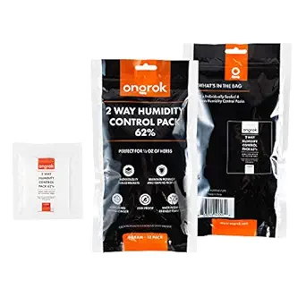 ONGROK 62% Humidity-Control Packs for Dry Herbs, Moisture Packs (4-Gram, 12-Pack)