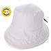 Ladies SPF50+ 100% Linen Summer Sun Bucket Packable Foldable Wide Brim Hats w/Chin Cord Gray