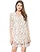 Allegra K Women Layered 3 4 Sleeve Casual Floral Short Dresses Green X-Small