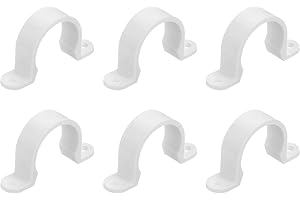 uxcell 6Pcs PVC Pipe Straps, 32mm(1-1/4") Plastic Conduit Strap 2 Holes PVC Pipe Mounting Bracket for PVC Pipe Conduit and Ca