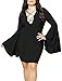 Lalagen Women's Sexy Bell Long Sleeve Lace Up Plus Size Party Mini Dress