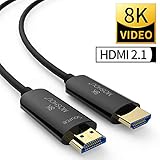 SIKAI Optical Fiber 8K Cable Compatible with LG TV, Samsung QLED TV, Apple TV, VIZIO TV, Roku, 48Gbps Ultra High Speed 8K 4K 4320P UHD HDR High-Definition Multimedia Interface Cable (3 Feet)