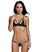 ADOME Women Lingerie Set 3 Pieces Halter Top and Mini Skirt with G-String Lace Mesh Babydoll