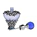 H&D Vintage Refillable Empty Perfume Bottle with Handmade Rose Flowers 5ml (Light Blue)