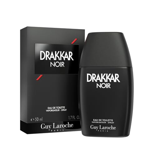 Drakkar Noir de Guy Laroche - Eau de Toilette Sensuel & Intrépide - Boisé et Aromatique, Notes de Mousse de Chêne, Patchouli et Sapin Baumier - Parfum pour Homme - 50 ml