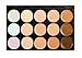 Color Correcting Makeup Concealer Palette:Flawless Contouring Kit 15 Colors Cream Foundation and Camouflage Concealer Makeup Palette, with Free Foundation Puff Sponge (Mini size, Orange)