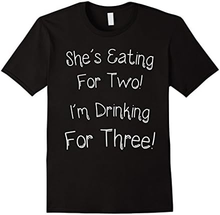 Mens She's Eating For 2 I'm Drinking For 3 Pregnancy T Shirt Large Black