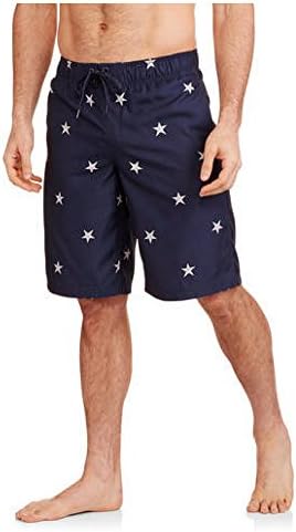 Faded Glory Men's Embroidered Stars Swim Trunks (Large / 36-38)