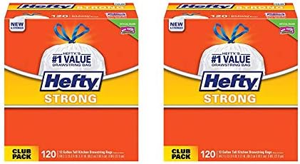 Hefty Strong Tall Kitchen Trash Bags - 13 Gallon, 90 Count (120 Count)