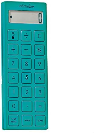 時計付電卓タイマー 医療 ナース 看護 介護 Dretec ナースグッズ 医療雑貨 タイマー 電卓 ストラップ付 グリーン