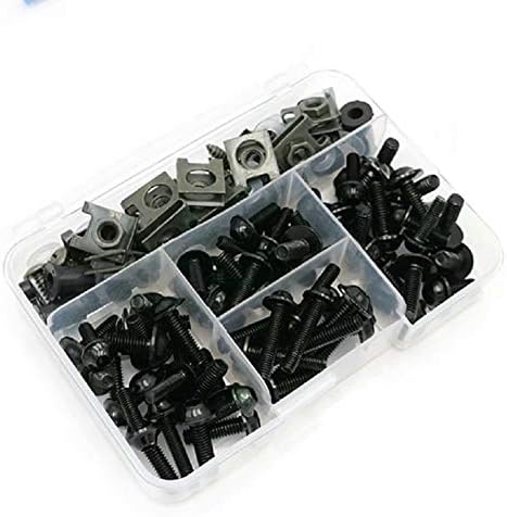 JOYON 177 Pcs Motorcycle Universal Fairing Bolt Kit Screws Fasteners Fixing Sportbike Pack for Kawasaki Yamaha Suzuki BMW(Black)