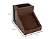 Victor B9505 Desk Pencil Cup with Angled Note Holder, Frosted Glass Window For Professional Look, Great in any Home or Office, Mocha Brown