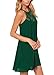 DREAGAL Women's Scoop Neck Loose Fit Floral Lace Mini Dress Dark Green Small