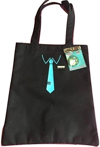 Amazon しまむら 初音ミク トートバック 黒 ネクタイ柄 缶バッチ付 アニメ 萌えグッズ 通販