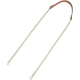 CALFOVERA 46.46 Inch PU Leather Purse Handles Gold Chain Strap Leather Shoulder Crossbody Chain Handbag Replacement Strap