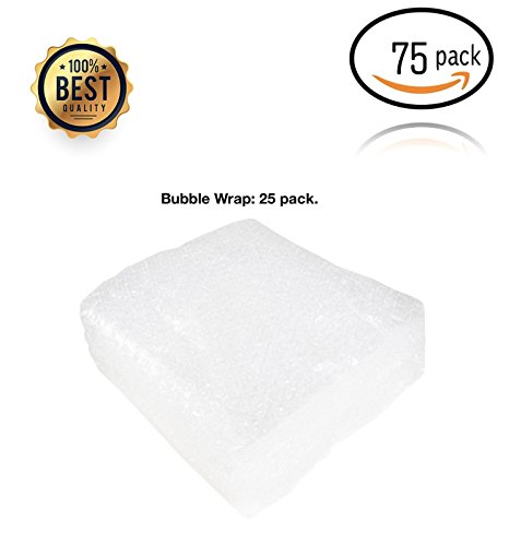 prime packaging bundel 75pack of, 50pc -12x12 sheets Bubble +25pc Cushion Foam Sheets 12x12+2pc Tape,Packing rolls,Shipping,Packaging,Moving,Office.
