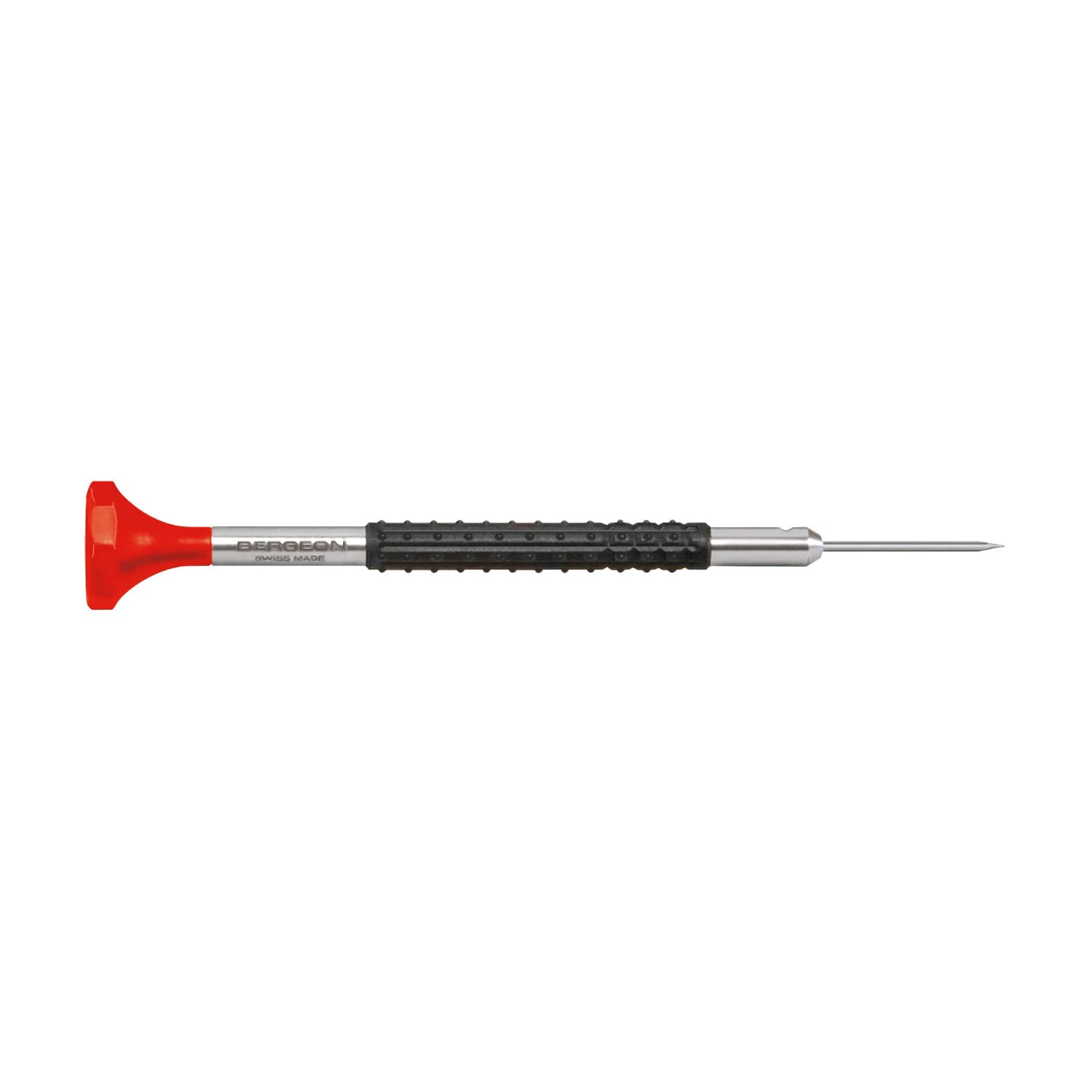 Bergeon 6899 Ergonomic Screwdriver Stainless Steel and Delrin Plastic Rotating Octagonal Head Watchmaker Tool Size: 1.2 mm Colour: Red