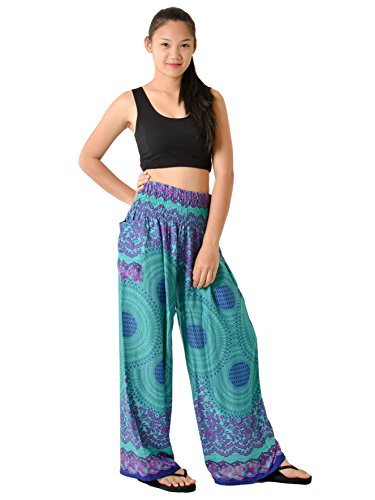 Orient-Trail-Womens-Aztec-Tribal-Design-Yoga-Wide-Leg-Harem-Pants-US-Size-0-22