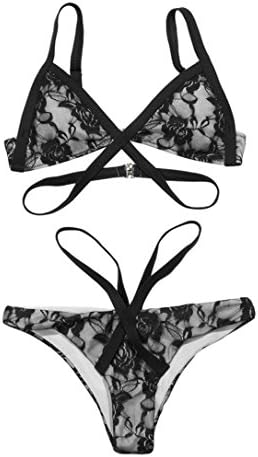 WOCACHI Women Lace Sexy Bikini Set Push Up Bralette Swimwear Cheeky Bikini Bottom Swimsuit