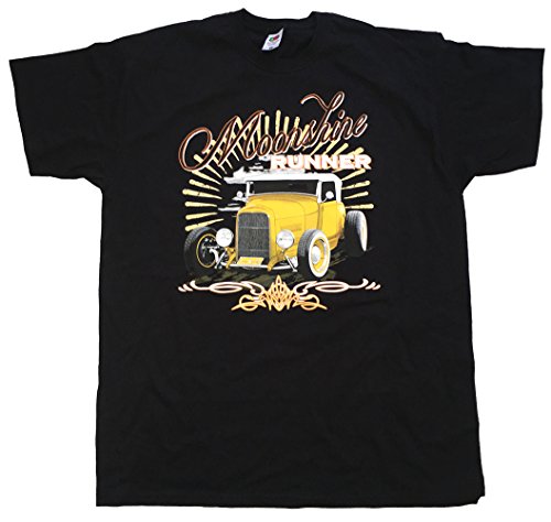 Hotrod T Shirt Orginal USA Motiv "MOONSHINE RUNNER HOT ROD" Fun Rat Motorrad Hotrod Biker Pin Up Girl