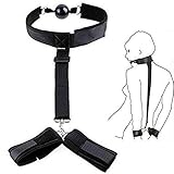 FeiGu Restraints Kit, Adjustable Mouth Gag with Handcuffs Bondage Set Adult Sex Toy for Couples