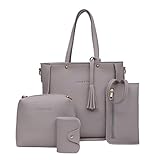 Toponly bag Women Four Set Handbags,Toponly Women Zipper Handbag Shoulder Bags Four Pieces Tote Bag Crossbody Wallet