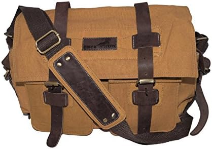 Black Steed Canvas Leather Messenger Shoulder Bag