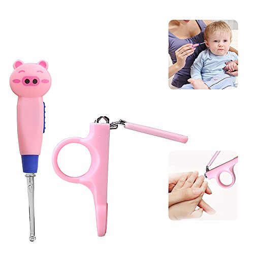 Baby Kit Infant Grooming Kit 7 Piece Deluxe Essential Set Safe for Babies and Toddlers | Includes: Thermometer, Nail Clipper, Medicine Dispenser, Nasal Aspirator, Baby Toothbrush, Earpick, Baby Bib