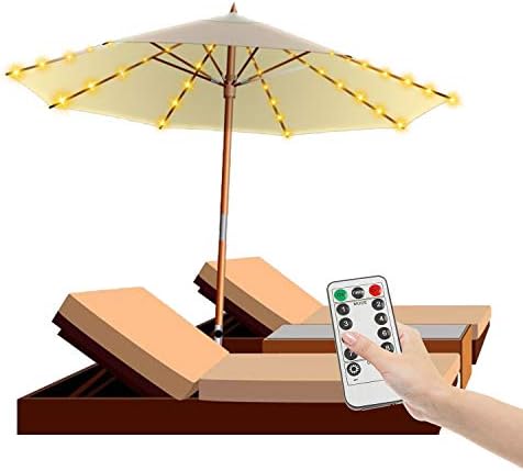 Dr Prepare Patio Umbrella Light Outdoor Umbrella Lights Battery Operated 104 Leds 8 Lighting Modes Remote Control Waterproof For 7 10 Ft Umbrellas Garden Beach Tents 3aa Batteries Not Included Chilehuerta Cl