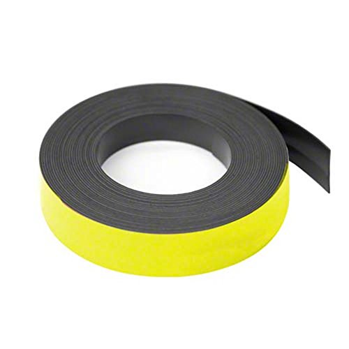 FIRST4MAGNETS Magflex Lite Flexible Matt Matt Yellow Magnetic Tape Para Pizarras, Tableros de Notificacion O Archivadores - 19mm de Ancho - 5m de Longitud