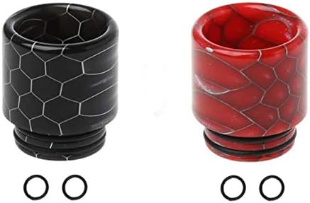 Resin Quick Fitting 810 Snakeskin Drip Tip Connector for RO System Refrigerator Ice Maker Coffee Mod Machine(Red/Black,2Pieces)