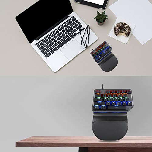MOTOSPEED One-Handed Mini Mechanical Gaming Keypad 27 Keys,Blue Switch,9 LED Backlit USB Wired Mechanical Gaming Keyboard for Keyboard Computer/PC/Desktop/Laptop