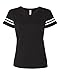 LAT Ladies Fine Jersey Short Sleeve Football Tee (3537) Black/White, L