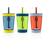 Contigo  Spill-Proof Kids Tumbler, 3-Pack, Nautical, Granny Smith And Vermillion