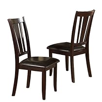 Poundex Dining Chair, Deep Brown, Set of 2