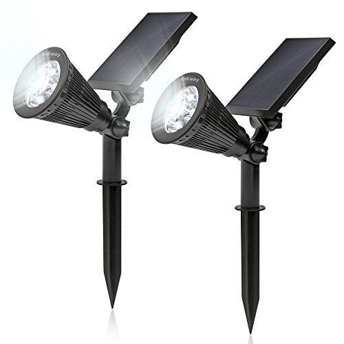 Solar Spotlights, Ankway Adjustable Sensing Auto On/Off Waterproof LED Landscape Lighting for Garden, Lawn, Doorway (Pack of 2, Black) Solar Spotlights, Ankway Adjustable Sensing Auto On/Off Waterproof LED Landscape Lighting for Garden, Lawn, Doorway (Pack of 2, Black)