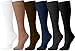 Womens Nylon Dress Socks, 6 Pairs Ladies Trouser Sock, Soft Sheer Knee High Opaque Spandex (Assortment A)