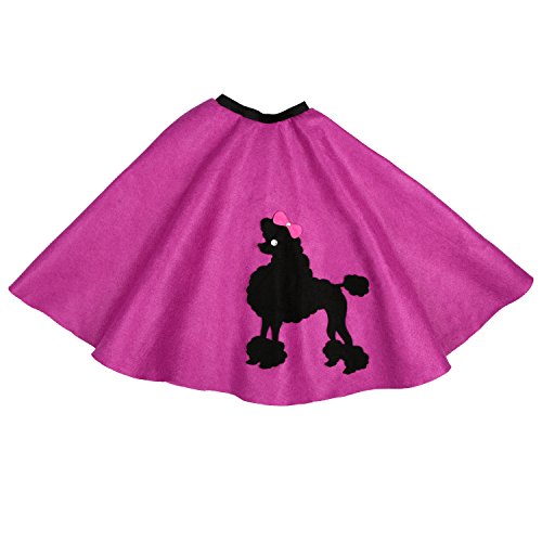 50s Girls Costume Accessory Set - Poodle Skirt, Chiffon Scarf, Cat Eye Glasses,Bobby Socks,Purple - Thumbnail 3