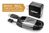 Tenergy 18W Quick Charge 2.0 USB Wall Charger for Galaxy S6/Edge/Plus, Note 4/5, LG G4, Nexus 6, Samsung Fast Charge Wireless Charger and More
