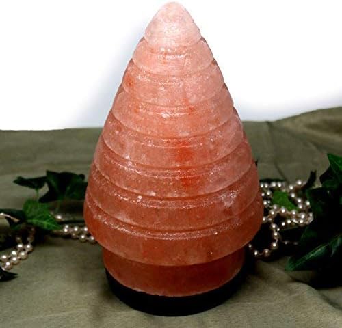 Clearance Sale on Cone Salt Lamp: Genuine Himalayan Hand Crafted Rock Salt Lamp with UL- Approved Cord, Dimmer Switch and Bulb - Cone