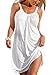 Poulax Women's Summer Causal Solid Color Beach Dress Swimsuit Bikini Cover Ups(FBA) (One-Size, A-White)