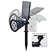 Solar Spotlights, Roleadro 2-in-1 Watwerproof 4 LED Adjustable Wall / Landscape Solar Lights Outdoor Wireless Security Lighting Auto On/Off for Patio Yard Garden Lawn (2 Pack)