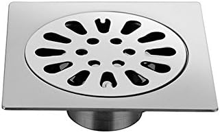 DreamInn Square Bathroom Shower Floor Drain with Removable Strainer Stainless Steel Brushed Nickel